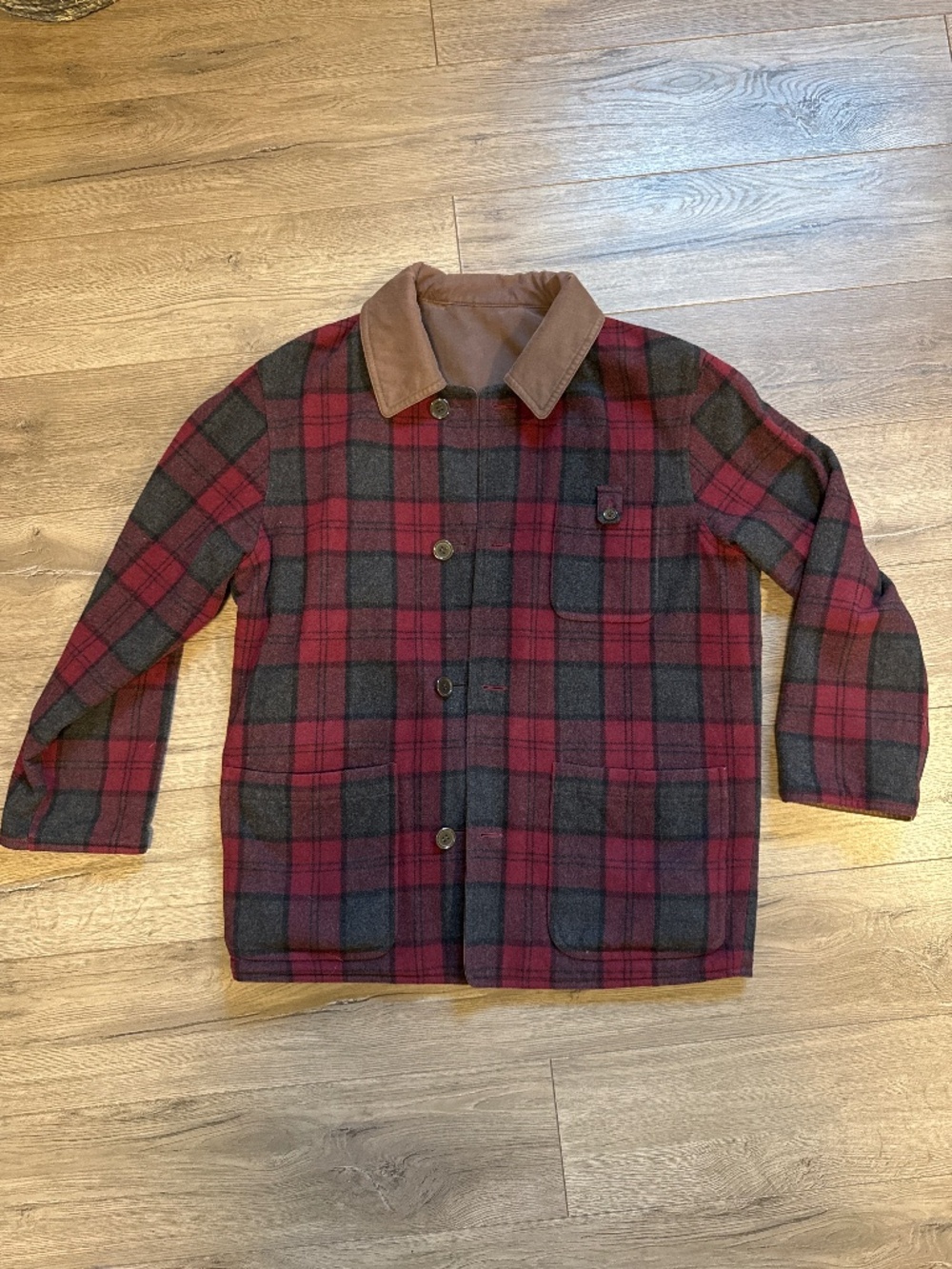 Vintage plaid reversible chore jacket Nino Cerruti